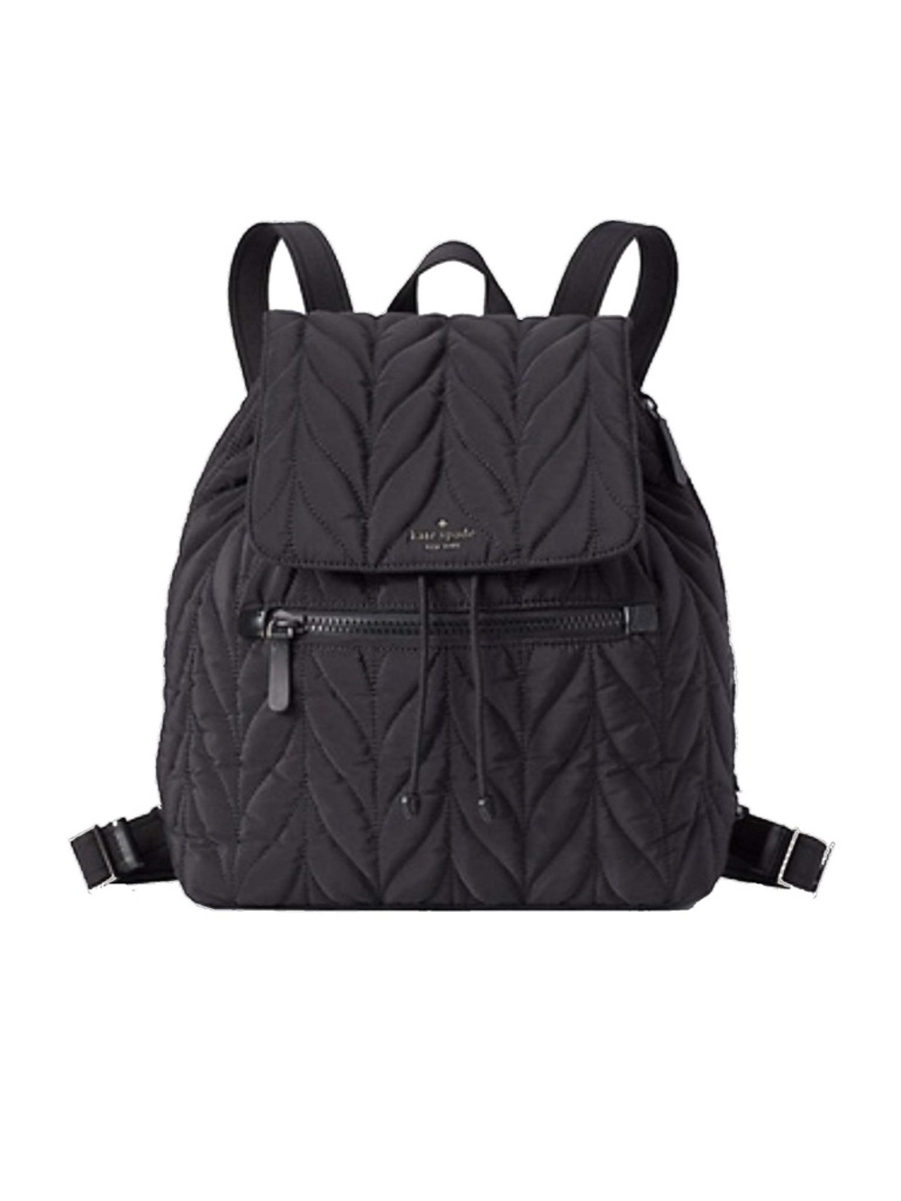 kate spade Black Quilted Nylon Drawstring Backpack